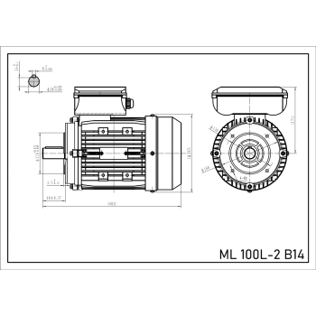 Silnik elektryczny jednofazowy 3kW 2800 obr/min. 100 B14